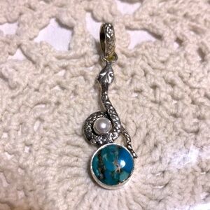 Sterling silver snake pendant